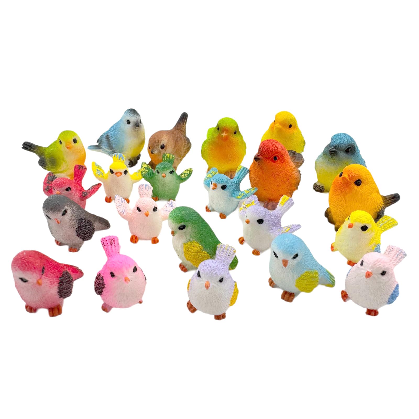 HYSTYLE 22pcs Bird Decorative Figurines, Simulation Miniature Bird Figurines for Fairy Garden Micro Landscape Decoration