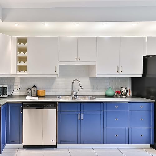 Miniatura 8 de Paquete de 6 tiradores de latón cepillado de 1.9 pulgadas (1.890 in), manijas de gabinete de cocina, tiradores de cajón de latón, tiradores de taza