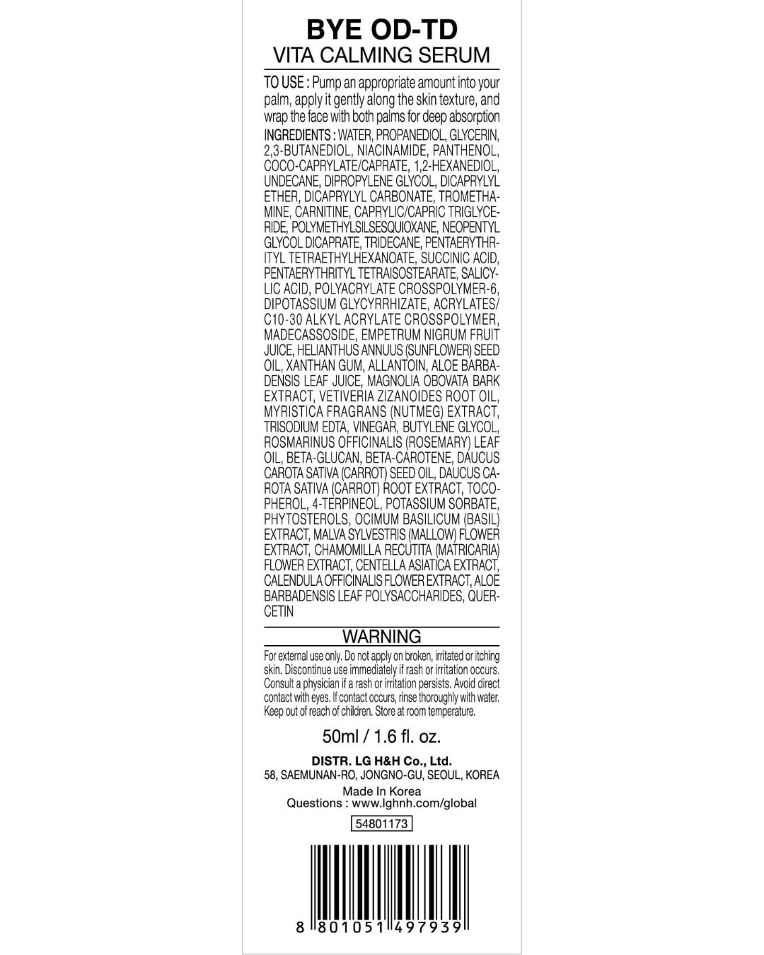 Vitamin Calming Serum (1.7fl oz) - Soothing Ampoule with 6-in-1 Formula for Hydration, Moisturizing Gentle Exfoliation. Korean Skin Care. Vitamins, Phyto Pro-Retinol