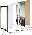 12x16 Cadre photo Affichage Photos 11×14 Avec Mat 12×16 Sans Mats pour l'affichage du haut de la table et le montage mural Cadre photo Cadre en bois Affichage en verre renforcé Noir
