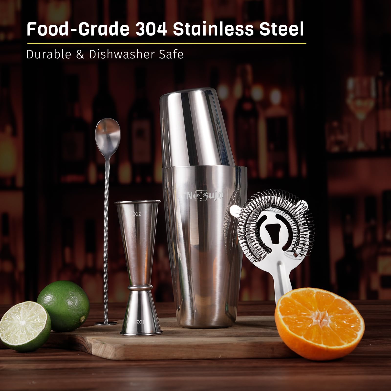 Boston Cocktail Shaker Set, 4-Piece Bar Tools Set, Ideal for Bar — Amazon image 3