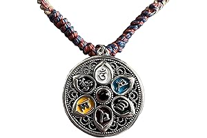 Luxury Om Mani Padme Hum/Six Character Mantra Buddha Pendant Buddhist Colored Enamel Buddha Necklace