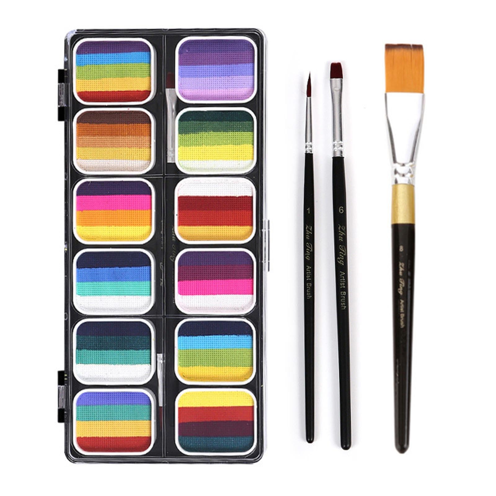 Schminkpalette für Gesicht Und Körper, Wasserlösliche Pigmente, Leuchtende Farben für Kinder Und Erwachsene, Ideal für Kostüme, Cosplay, Bühnenauftrit, Stil b