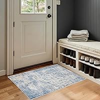 Vista 40 de Alfombra de área lavable de 5 x 7 pies para sala de estar, alfombra grande abstracta para comedor, dormitorio, alfombra antideslizante de 5 x 7