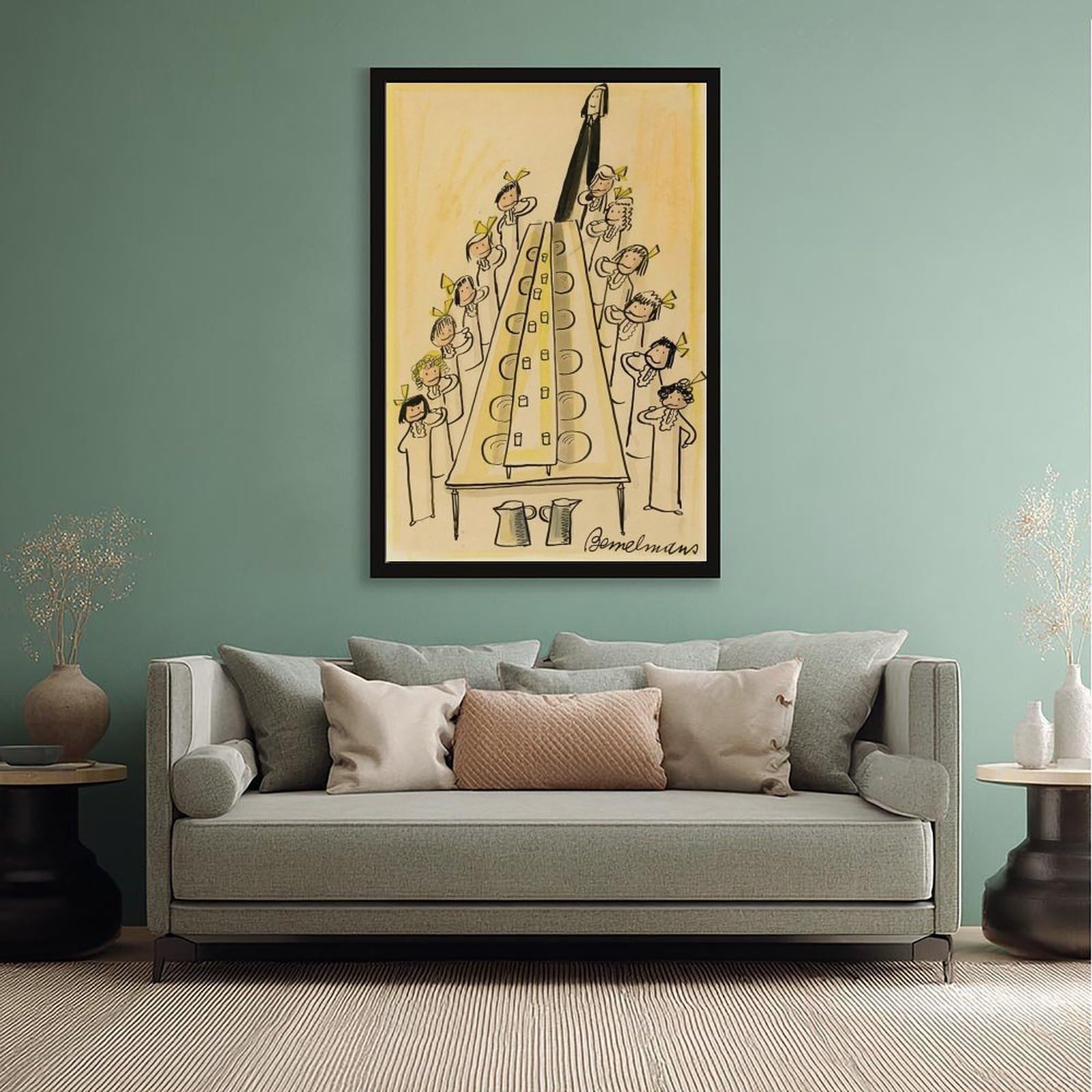 WCYB Madeline Ready for Bed – Ludwig Bemelmans Vintage książka dla dzieci – klasyczna książeczka z opowieściami, wydruki sceniczne, plakaty, obrazy na płótnie, sztuka ścienna, do biura, L