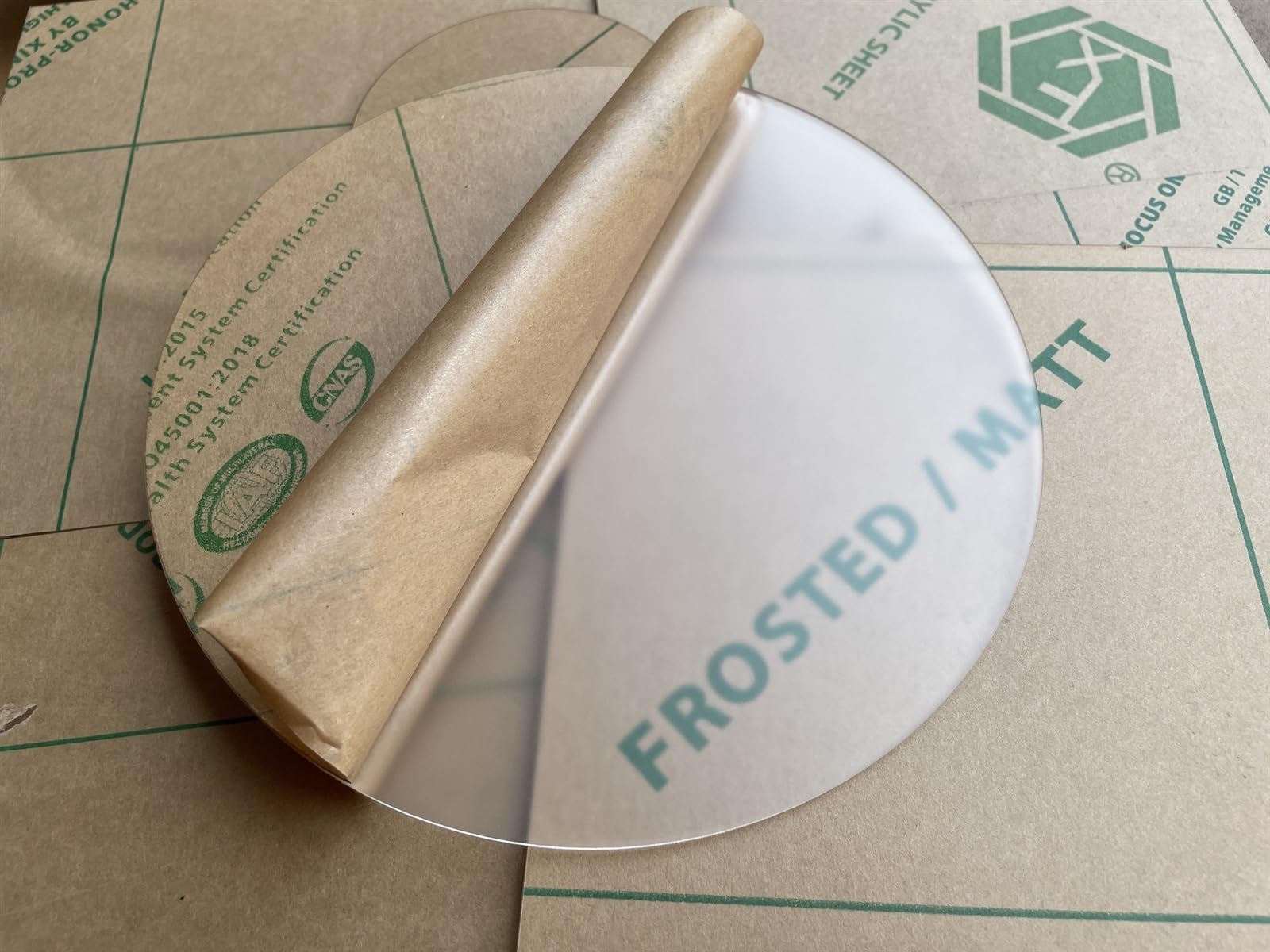 Puste matowe akrylowe dyski, 5 mm grubości okrągły organiczny panel plastikowy, mrożony akrylowy okrąg do rysowania przegród(400mm)