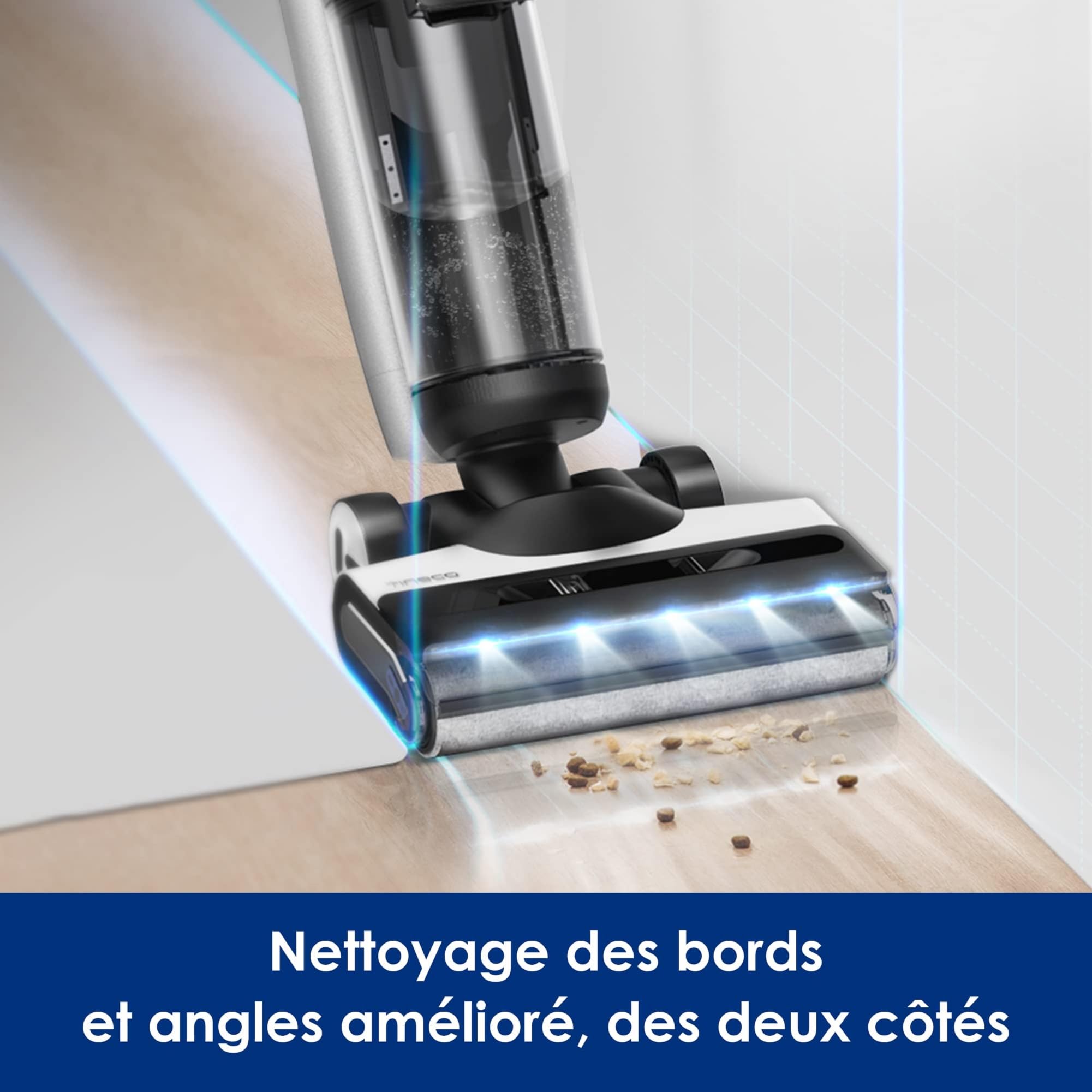 Tineco Floor One S7 Pro Series Aspirateur Laveur Sec Et Humide Intelligent sans Fil pour Sols Durs, Écran Digital LED, Grande Autonomie, Parfait pour Les Tâches Tenaces et Les Poils