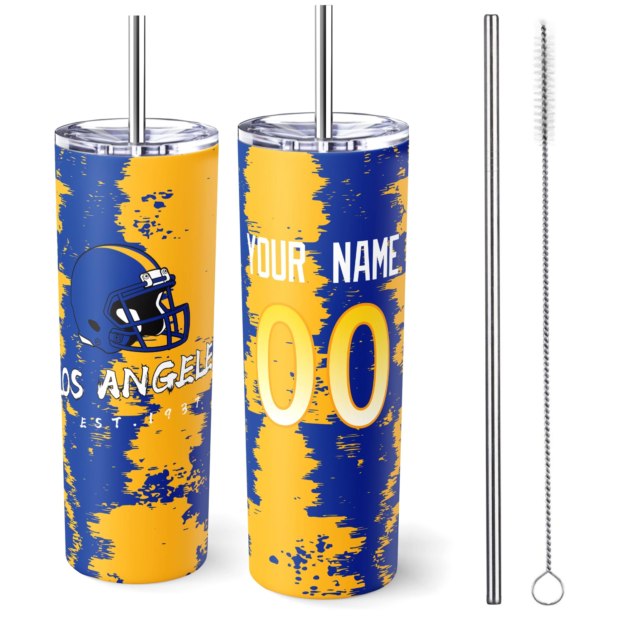 ANTKING Los Angeles R Tumbler 20oz Travel Mug Custom Name Number Gift