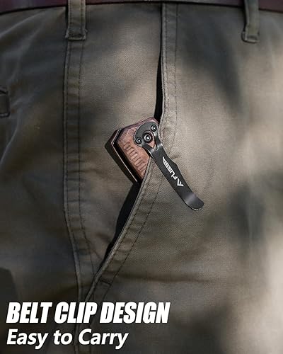 Miniatura 7 de FLISSA Mini cuchillo de bolsillo plegable, hoja de punto de caída de acero inoxidable de 2.5 pulgadas, bolsillo EDC, cuchillos para hombres con