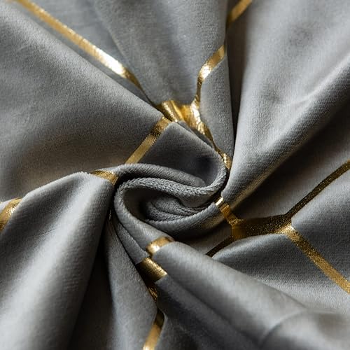 Miniatura 7 de WACOMECO Fundas de almohada doradas, paquete de 2 fundas de cojín decorativas de terciopelo suave para sofá, decoración del hogar, gris, 18 x 18