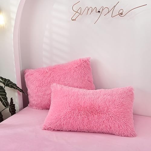 MorroMorn Fundas de almohada decorativas, paquete de 2 fundas de almohada de piel sintética, fundas de almohada de lujo con cierre de cremallera,