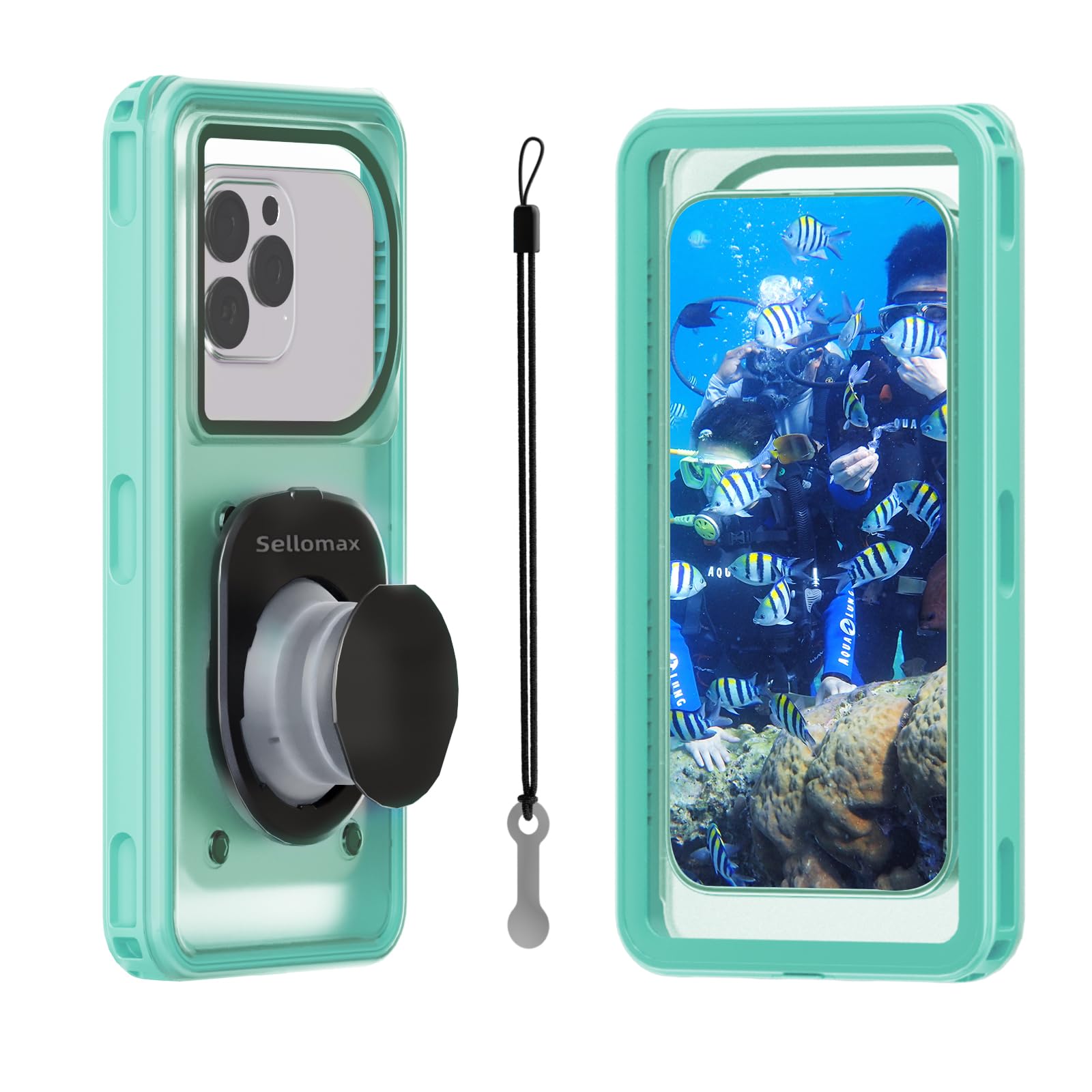 Sellomax Waterproof Phone Case for Snorkeling with Lanyard IPX8 Underwater Touch/Photo Shockproof Heavy Duty Drop-Proof for iPhone 17 Pro Max/16/15/14