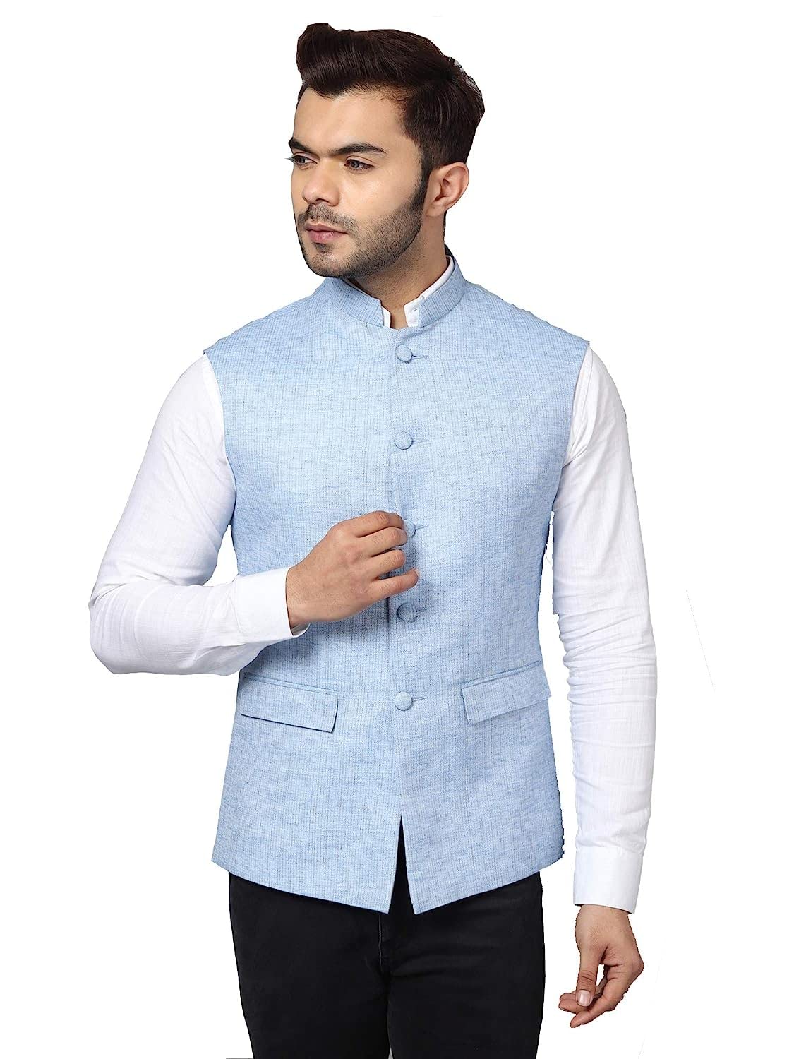 uri and mackenzie Men's Nehru Jacket-picture-23