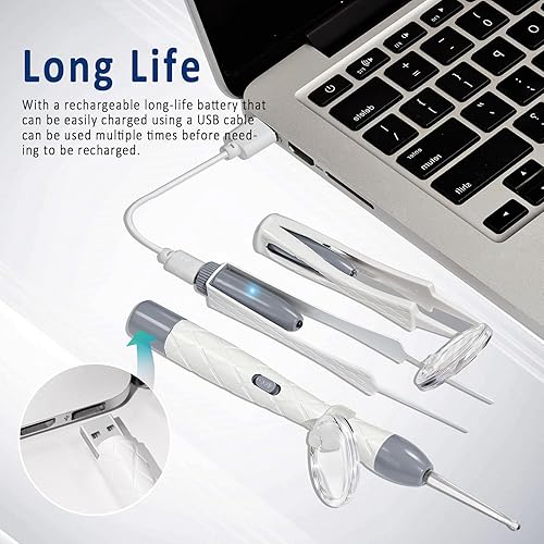 Miniatura 6 de Herramienta de eliminación de cera de oídos, limpiador de oídos para bebé infantil con lupas de luz LED, kit de eliminación de cera de oído con