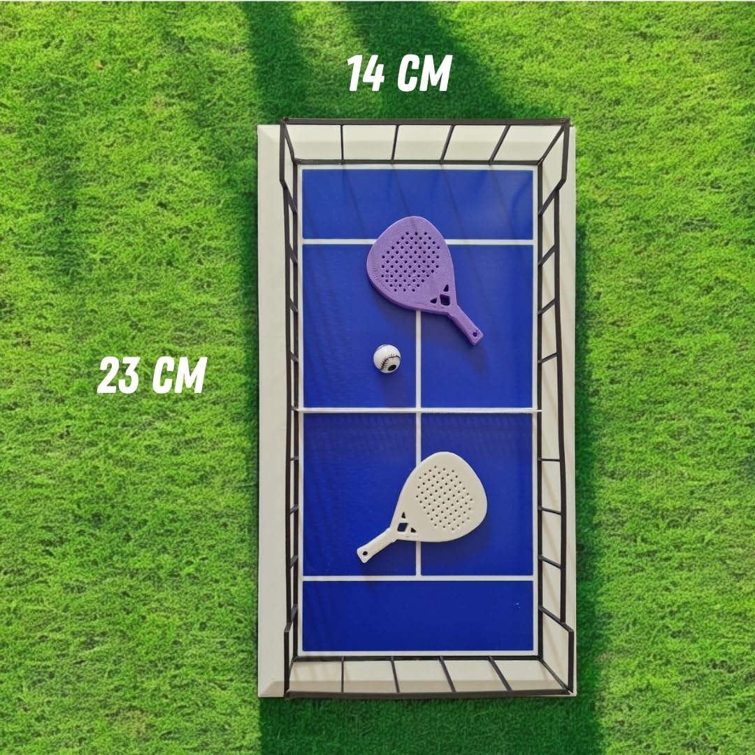 Generico Campo da Padel in Miniatura 3D, Scala 1:100, 23x14 cm, PLA Stampato, Colori Personalizzabili