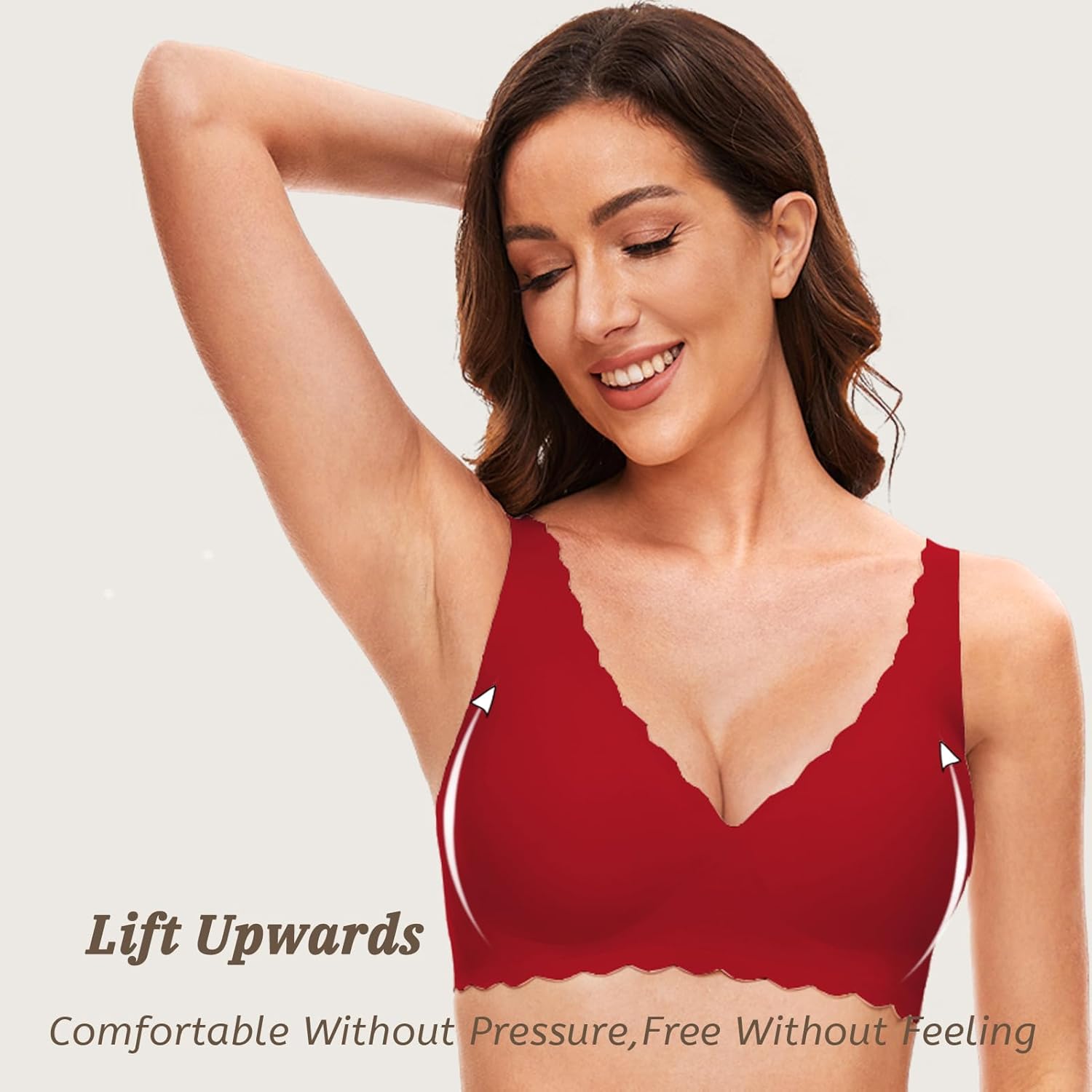 Deep V Petal Bras for Women No Underwire Soft Wireless Bras Comfort Seamless Bralettes with Extender - Image 7