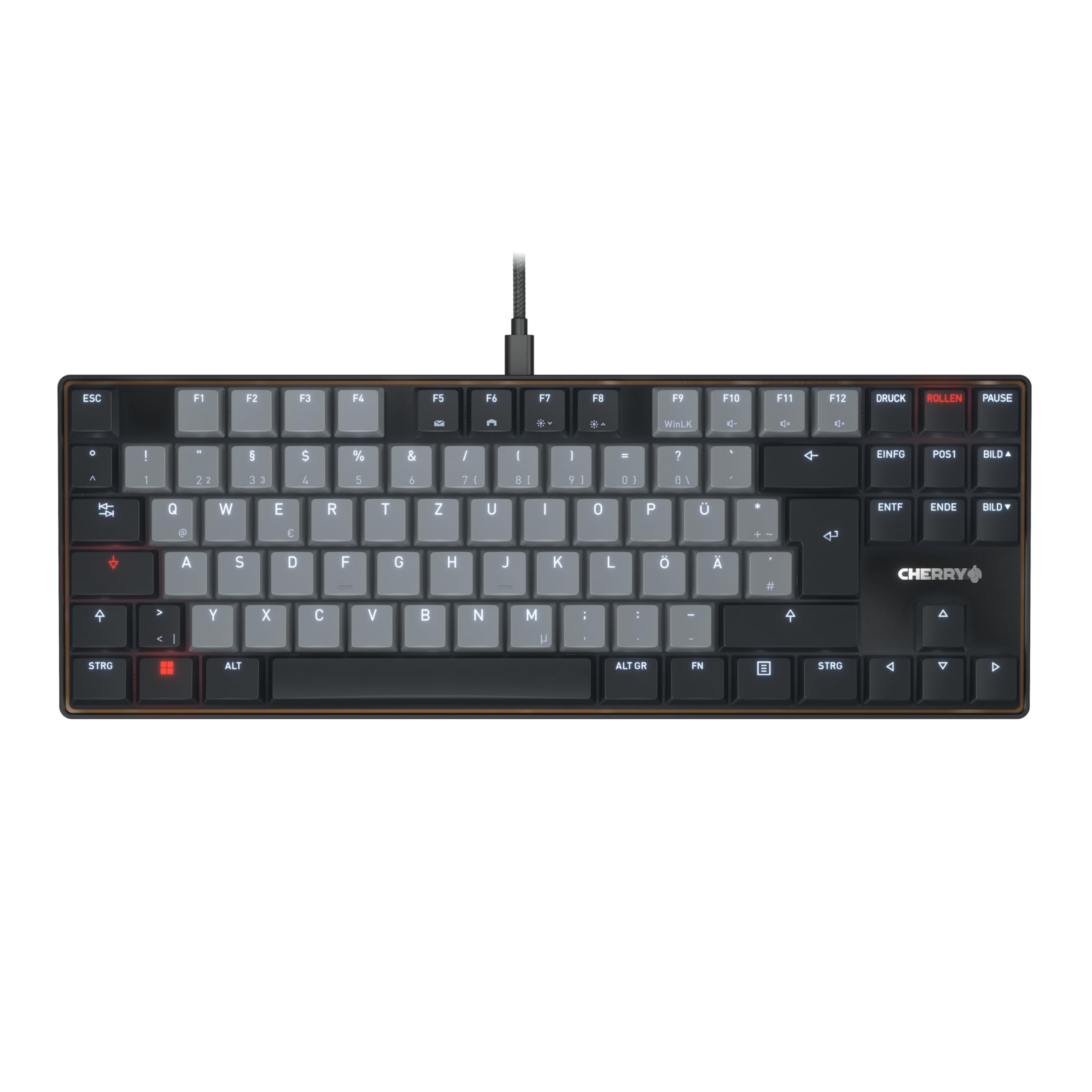 Cherry Black Kc 500 Mx Lp Tkl Keyboard Home/Office Usb Qwertz German