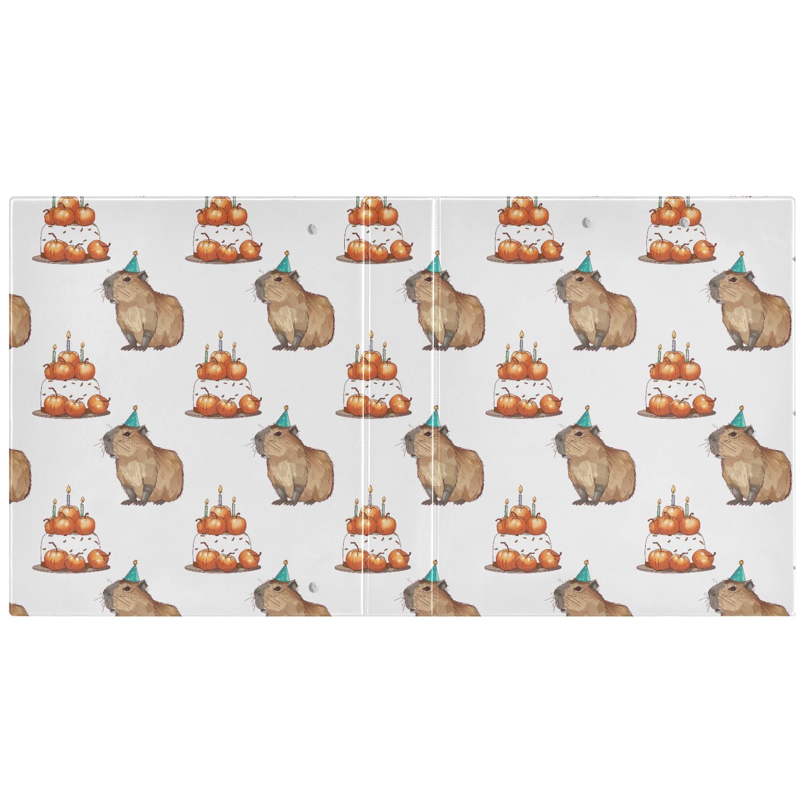 Capybara Friends Classeur à 3 Anneaux Avec Porte-bloc Pour Bureau école Avec Poche