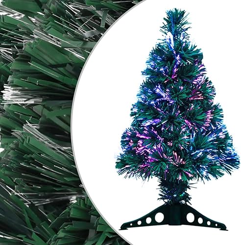 vidaXL Árbol de Navidad artificial verde de fibra óptica de 2 pies