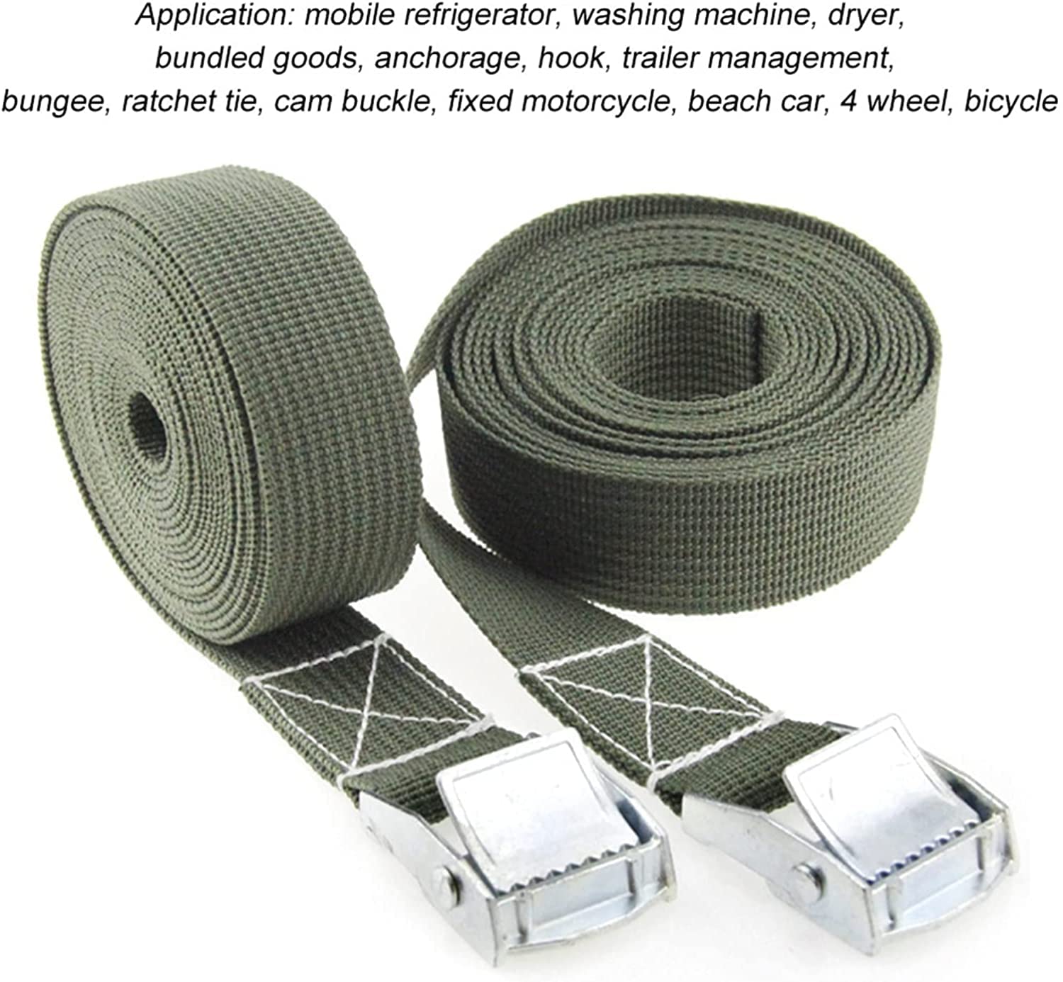 Cinghie di ancoraggio, Cinghie di ancoraggio, Cinghie di ancoraggio Cinghie di carico 2M Cintura di ancoraggio con fibbia for auto moto bici con fibbia in metallo Corda di traino Robusta cintura a cri
