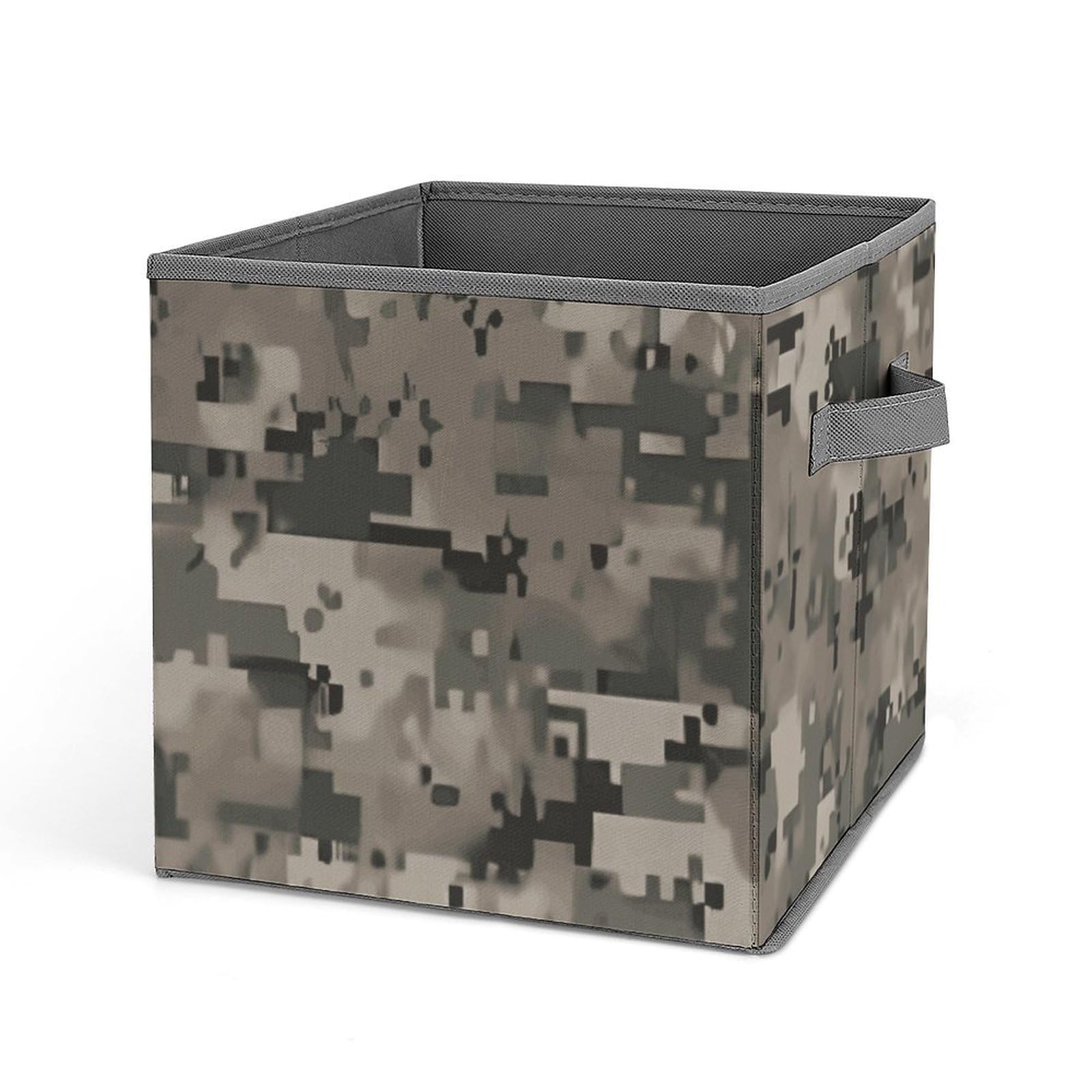 Bacs de rangement pliables en tissu camouflage numérique avec poignées pour le placard