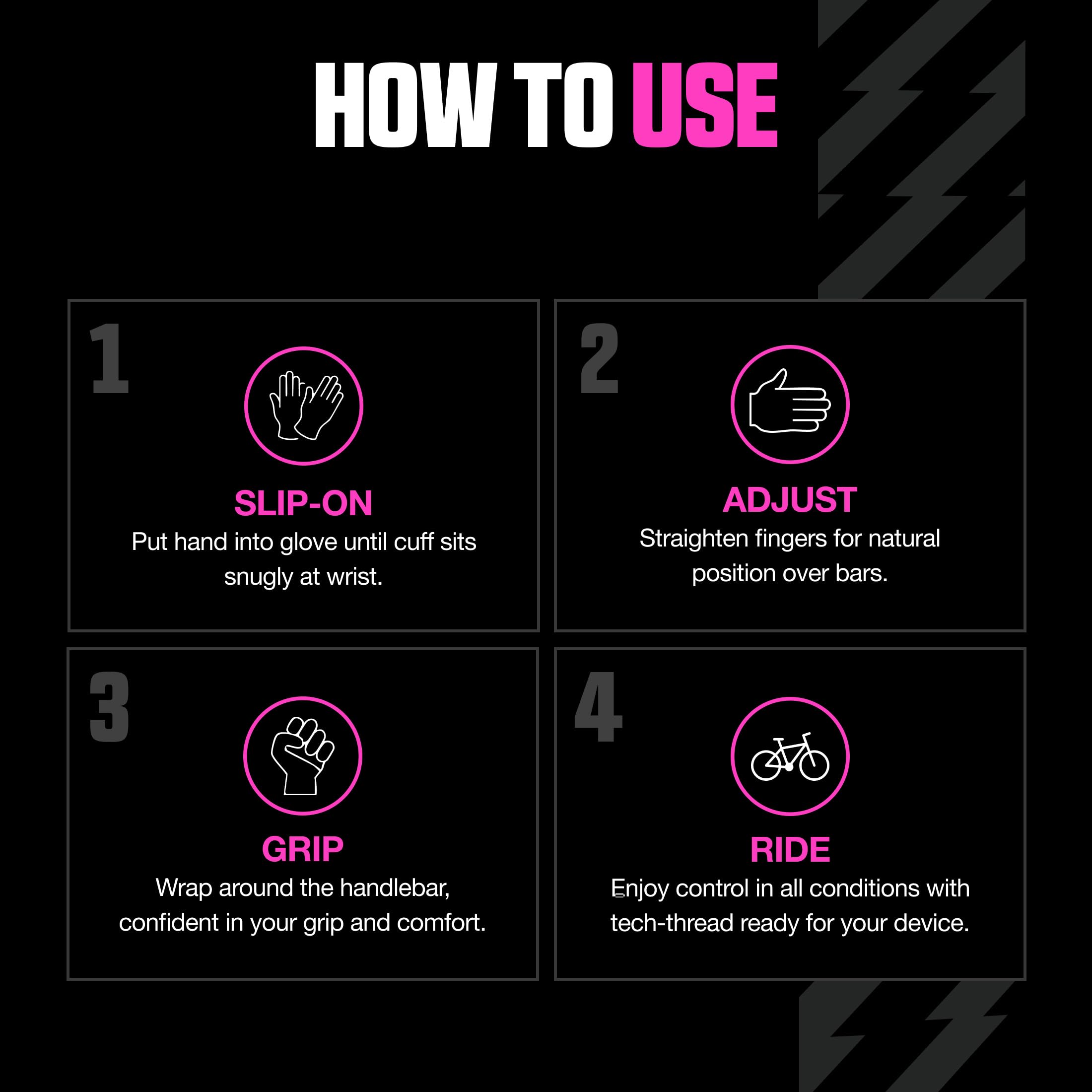 Muc-Off Unisex Bolt MTB, średnio premium, ręcznie robione rękawiczki wsuwane do jazdy na rowerze, oddychające, kompatybilne z ekranem dotykowym