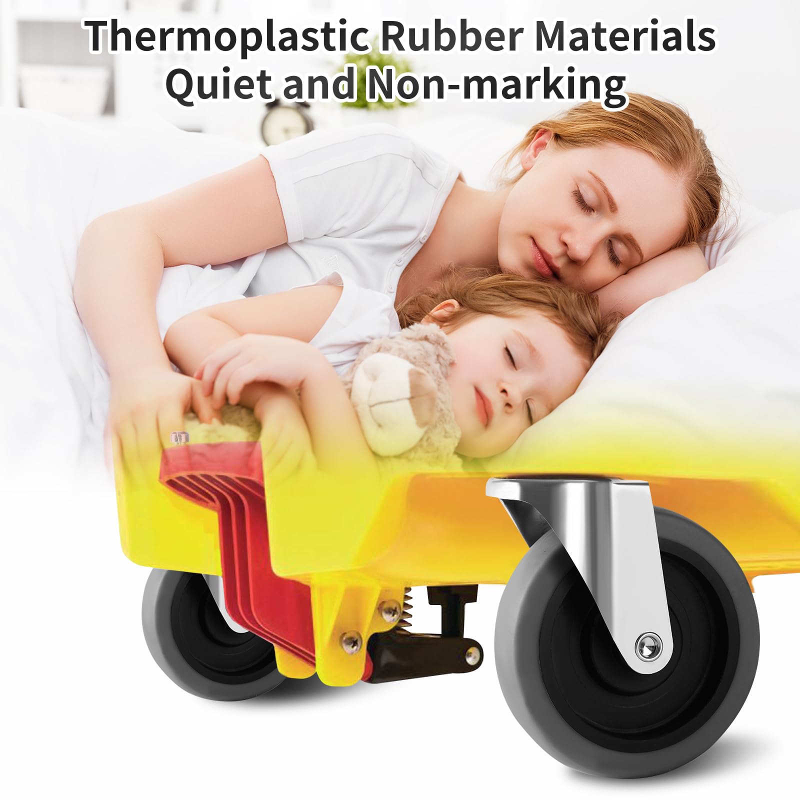 Besitu Rubbermaid Lot de 4 roulettes pivotantes de 10,2 cm de diamètre pour chariot utilitaire Rubbermaid Mop Bucket Shop Vac Weber Grills