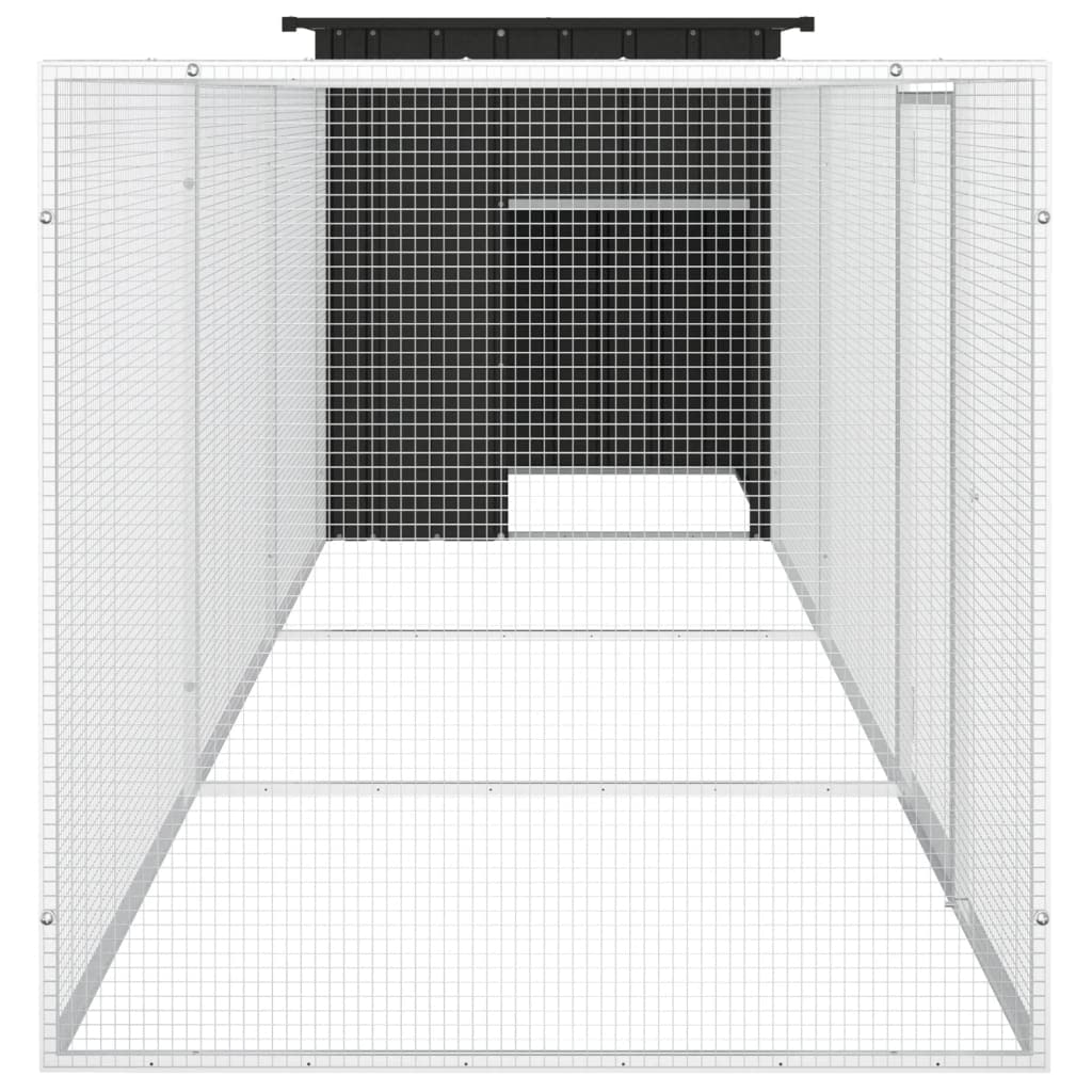 Ocynkowana stal wybieg dla kur, 400 x 91 x 100 cm, klatka dla kurczaka z drzwiami skrzydłowymi i zamykanym systemem ryglowania, w zestawie klatka rozszerzająca dla kur, kaczek i małych zwierząt