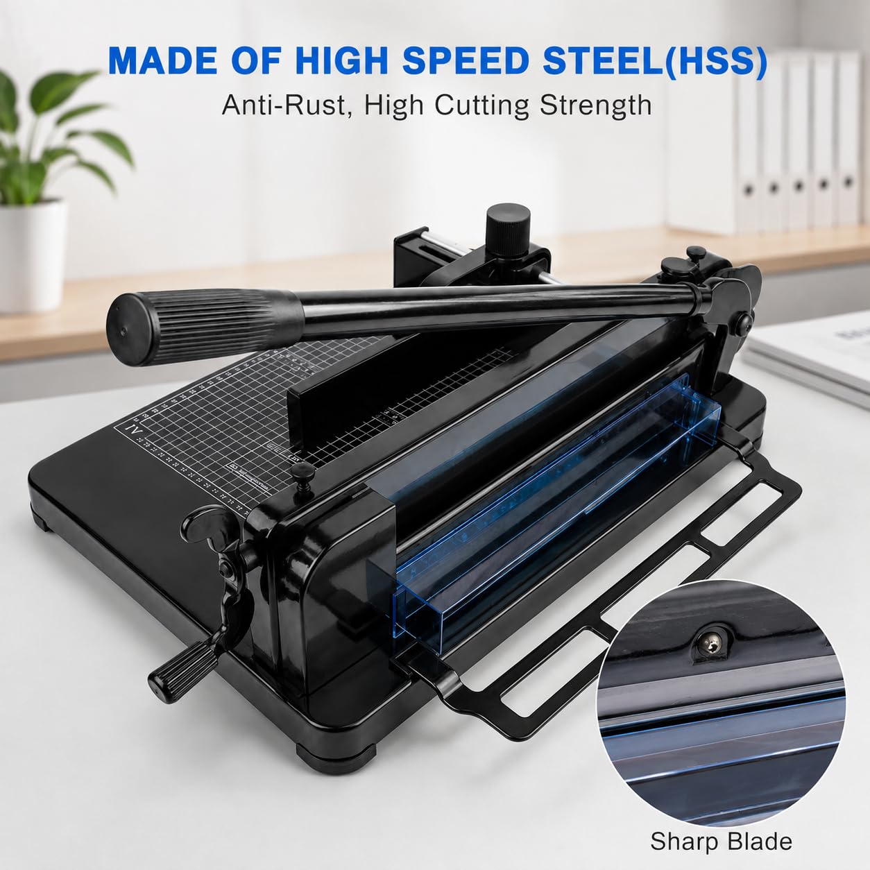 Taglierina per carta resistente, formato A4, 440 mm, manuale con blocco di