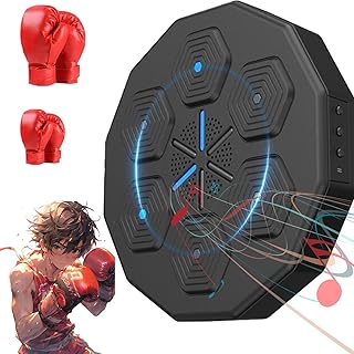 KAnduo Music Electronic Boxing Wall Target, Boxing Reaction Target Boxing Machine, With 6 Lights And Bluetooth Sensor For Children And Adults Boxing Reaction (Size : Music Boxing Machine)