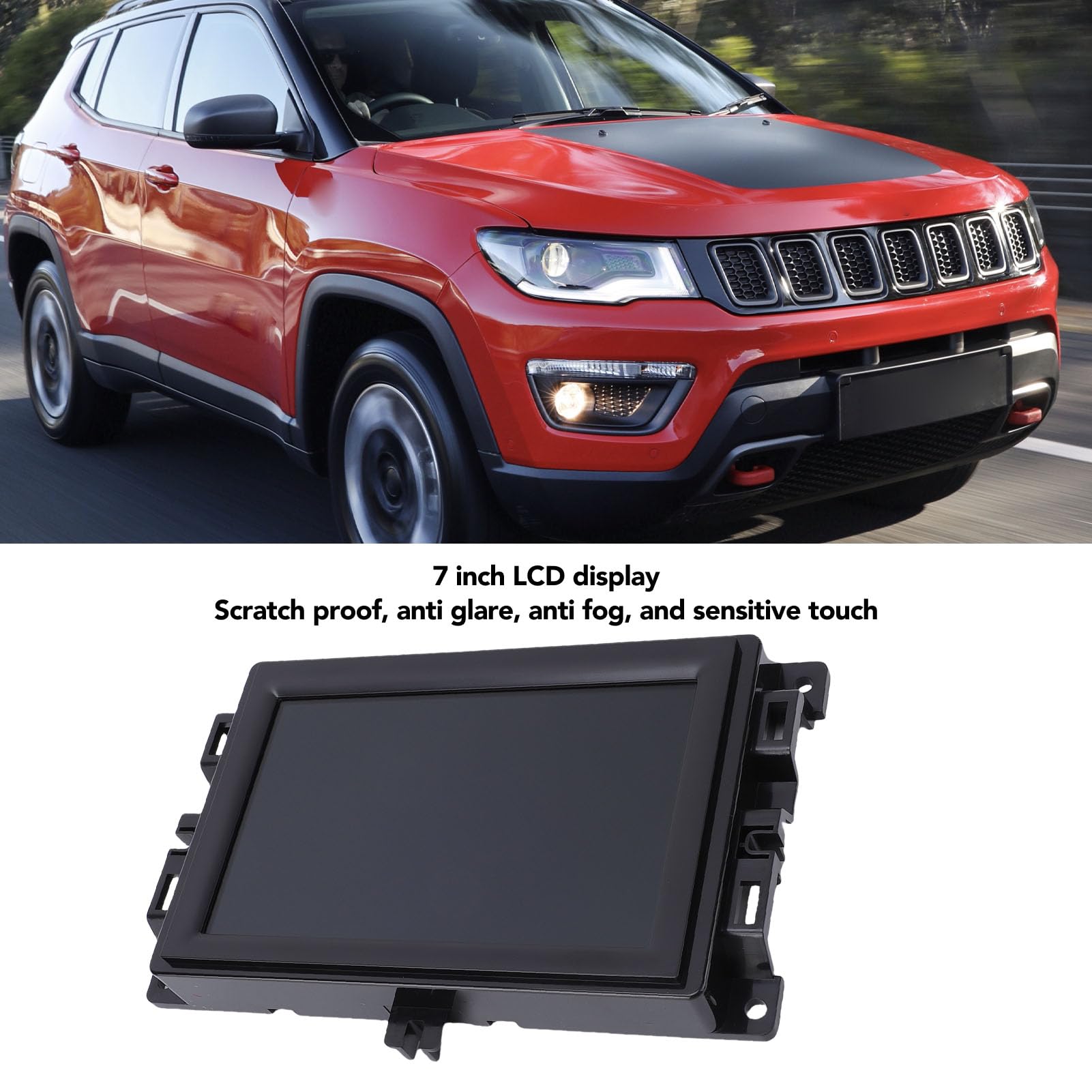 Luocute Sostituzione per Display LCD Uconnect 7 Pollici, Touch Screen con Staffa, Cornice, Codice Prodotto OE TDO WXGA0700K00057 V1, TDO WXGA0700K00033 V2, Ideale per il di Navigazione