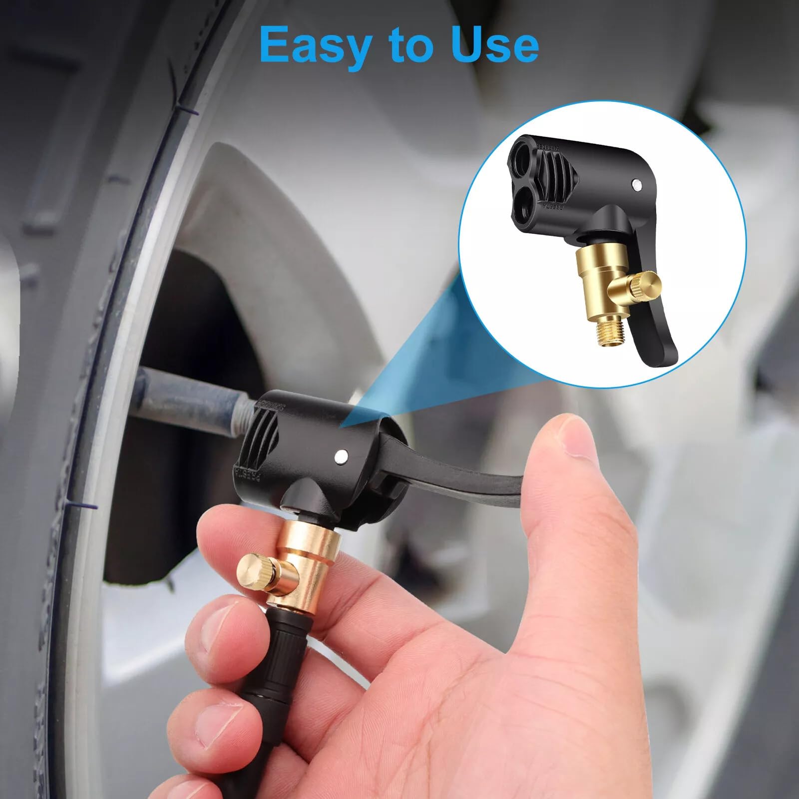 Bike Tire Air Chuck 2-in-1 Deflateable Air Chuck 5/6