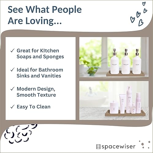 Miniatura 41 de Bandeja de encimera y tocador, 2 bandejas pequeñas de silicona de 7.7 pulgadas, bandeja de jabón de cocina, soporte para jabón de cocina, Gris