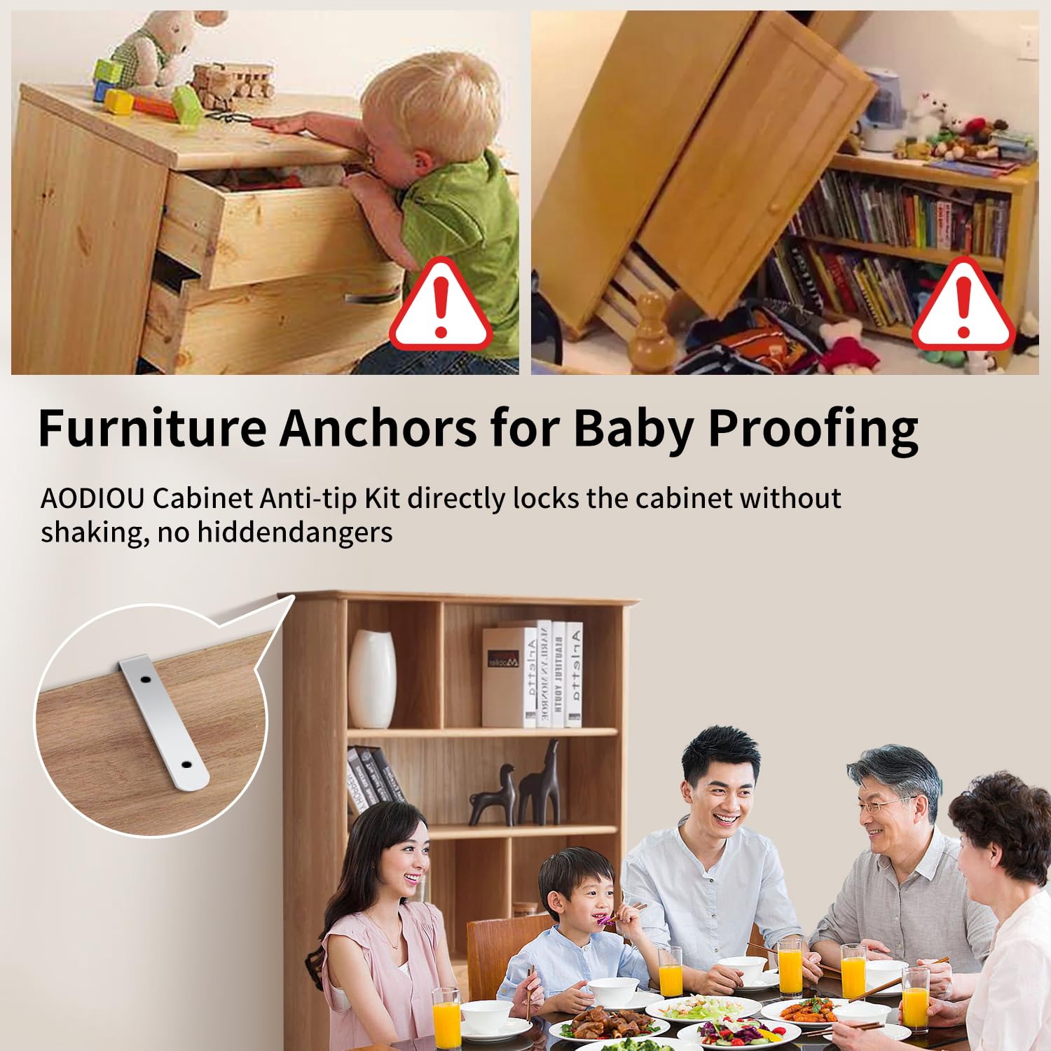 Möbelanker Wandsicherheitsgurte: Anti-Kipp-Anker-Set, sichere Kommode, Fallen, Erdbeben, Gurt für Baby, 2 Stück