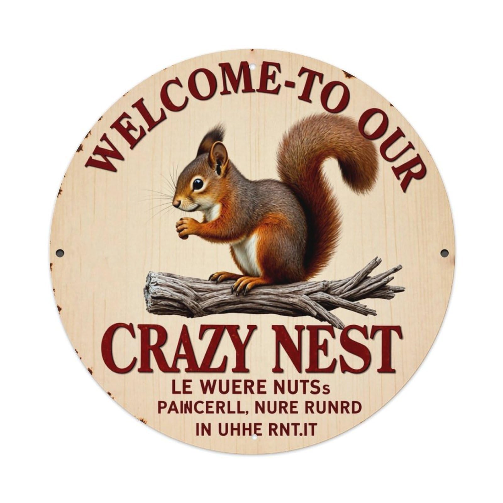 Welcome To Our Crazy Nest Tin Sign Metal Poster Vintage Metal Signs for Home Man Cave Bar Cafe Kitchen laundry room Wall Decorations 8x8 inches