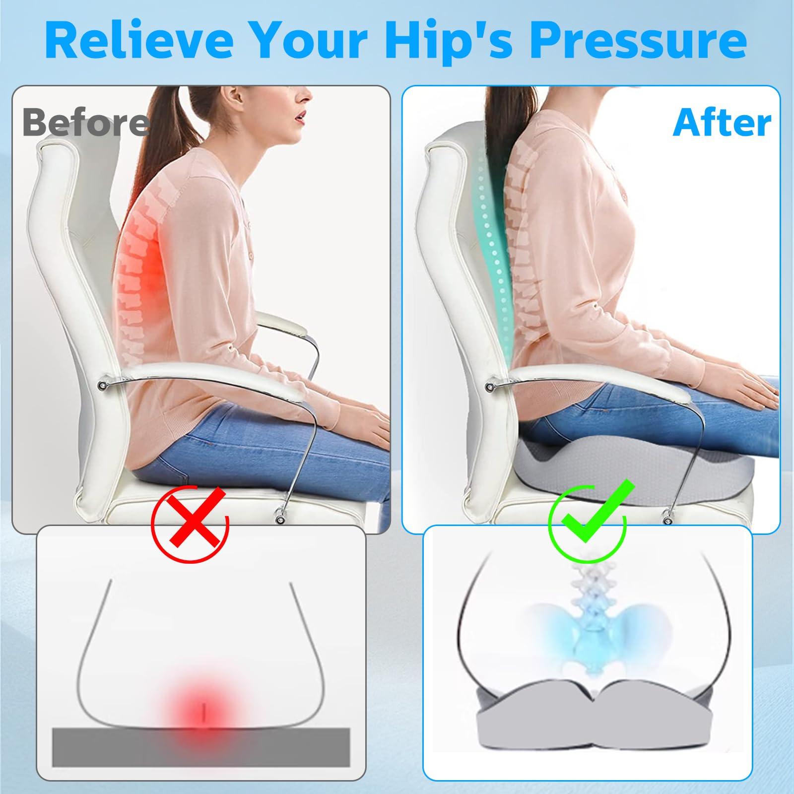 Cojín Antiescaras Cojín Ortopédico Para Hemorroides Y Dolor De