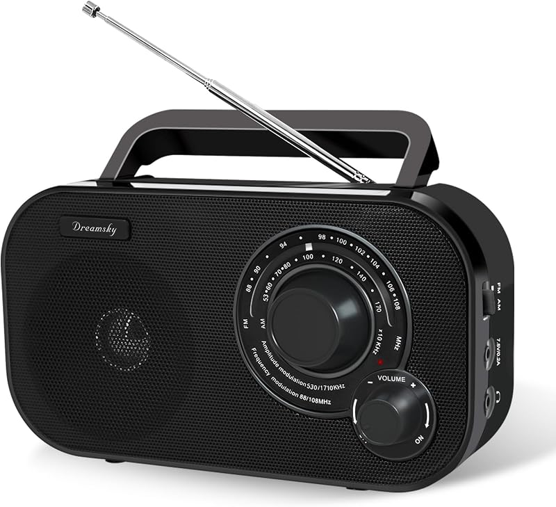 DreamSky AM FM Portable Radio Plug in Wall or Battery Operated