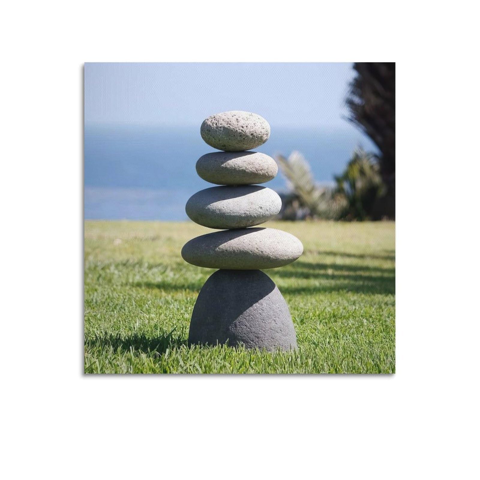 Zen Stones Poster Yoga Meditation Tower Poster Decorative Painting Canvas Wall Posters And Art Picture Print Modern Family Bedroom Decor Posters 20x20inch(50x50cm)