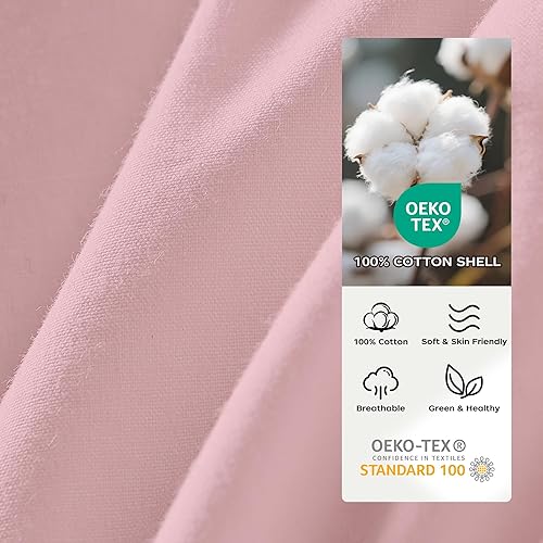 Miniatura 4 de puredown Edredón de fibra de plumón de ganso tamaño Queen de gran tamaño, para todas las estaciones, relleno de edredón 100% algodón, calidez media,