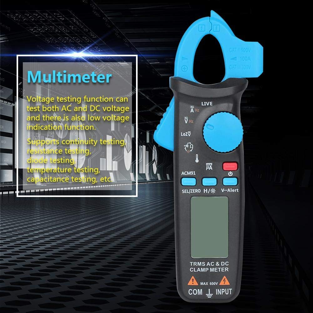 Digital Clamp Multimeter AC/DC Voltage Current Resistance Temperature