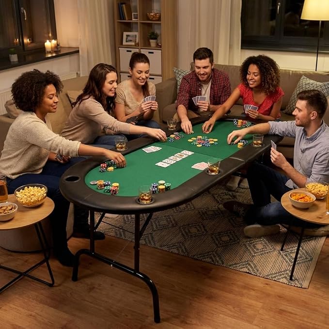 Mesa de Poker Texas Holdem Plegable para 8 Jugadores miniatura 3