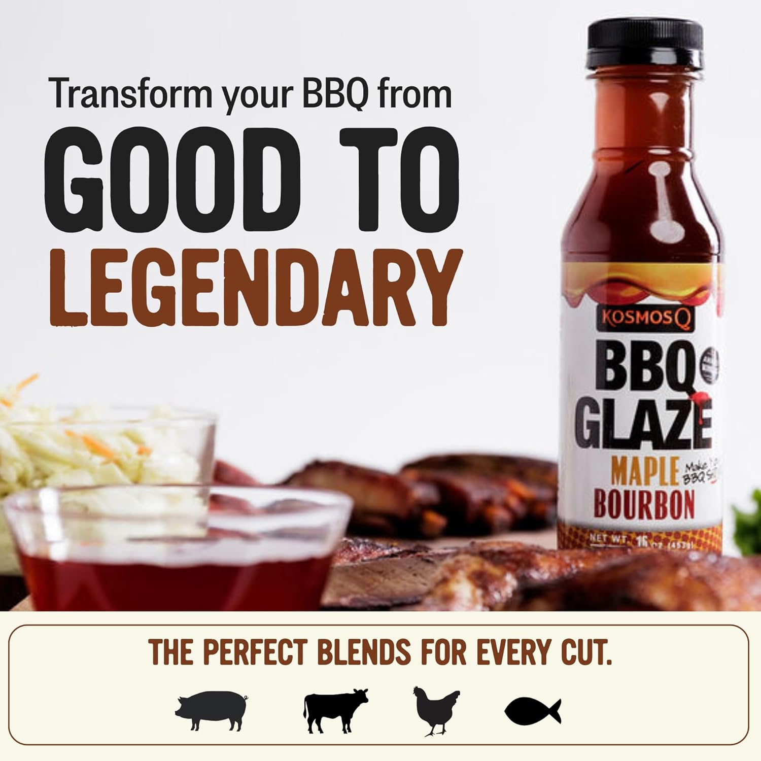 Kosmos Q Maple Bourbon BBQ Glaze, Sweet & Sticky BBQ Sauce for Ribs, Chicken, Pork, or Brisket, Competition-Ready Barbecue Glaze with Real Maple Syrup & Kentucky Bourbon, American Made, 15.5 Oz Bottle - Image 5