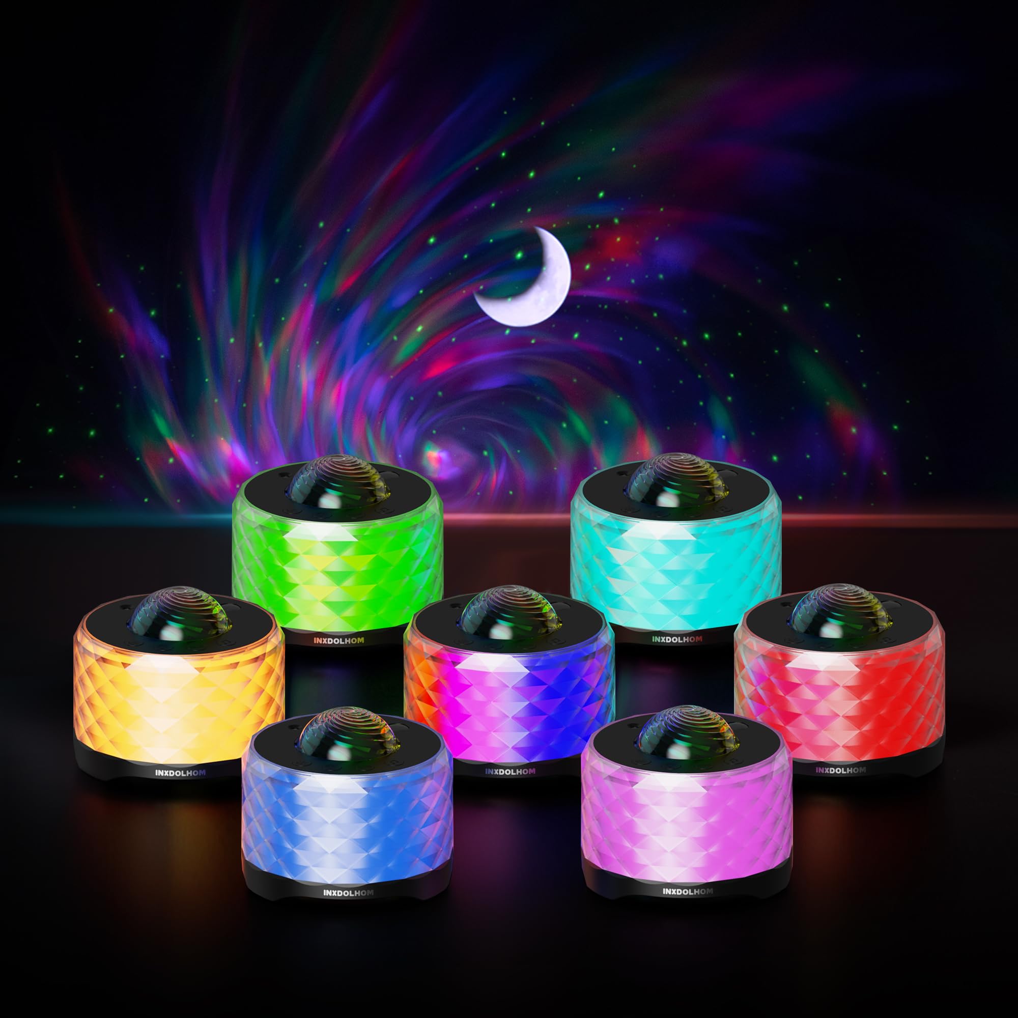 Proiettore Galaxy, 3 in 1 RGB Musica Aurora, luce notturna con altoparlante Bluetooth e rumore bianco, per bambini, adulti, decorazioni per la casa (M67-BLACK)