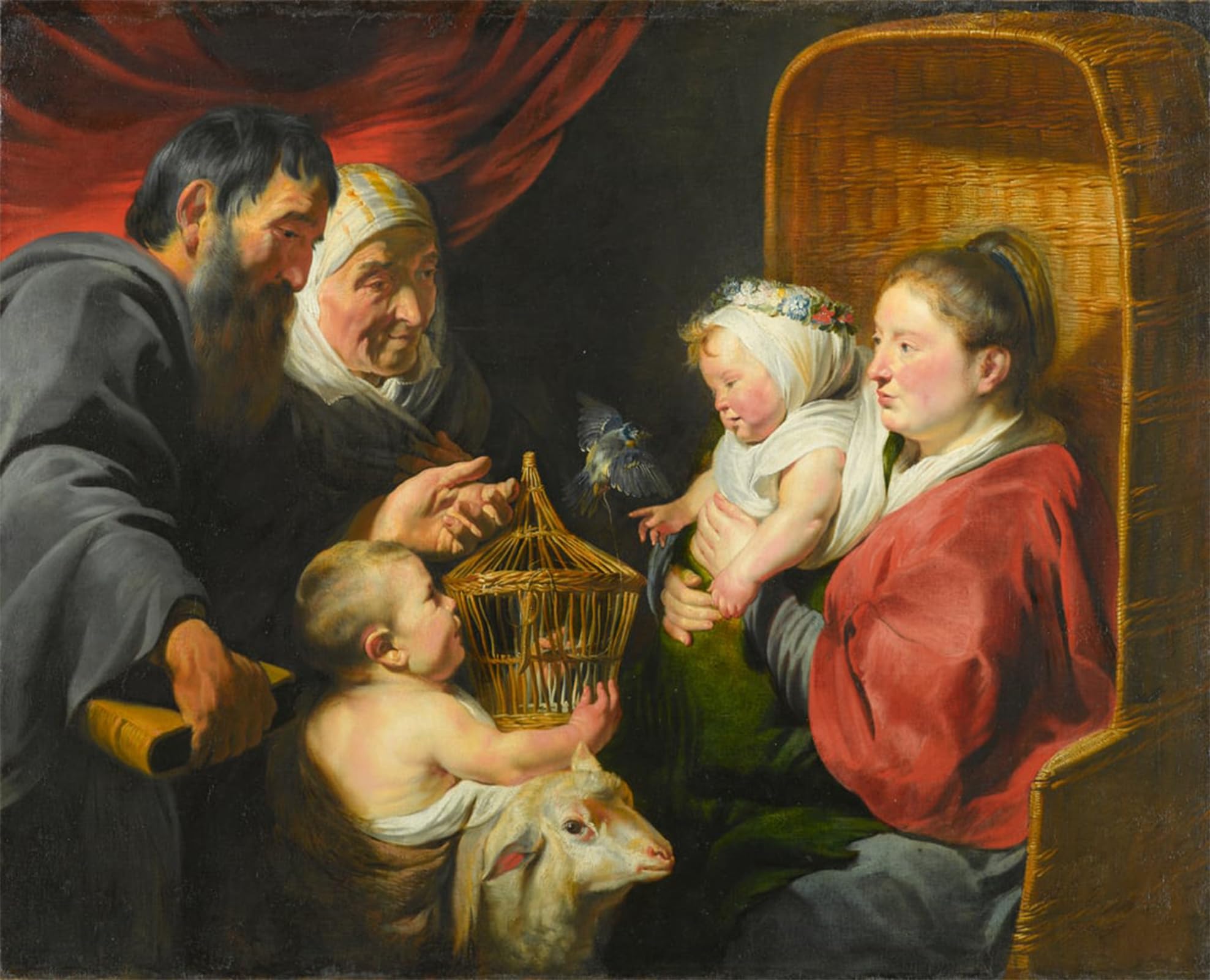 POSTERIIk Famous Animal Posters Vintage Picture the Virgin and Child with St and His Parents by Jacob Jordaens Modern Wall Decor for Home Decor 60x90cm