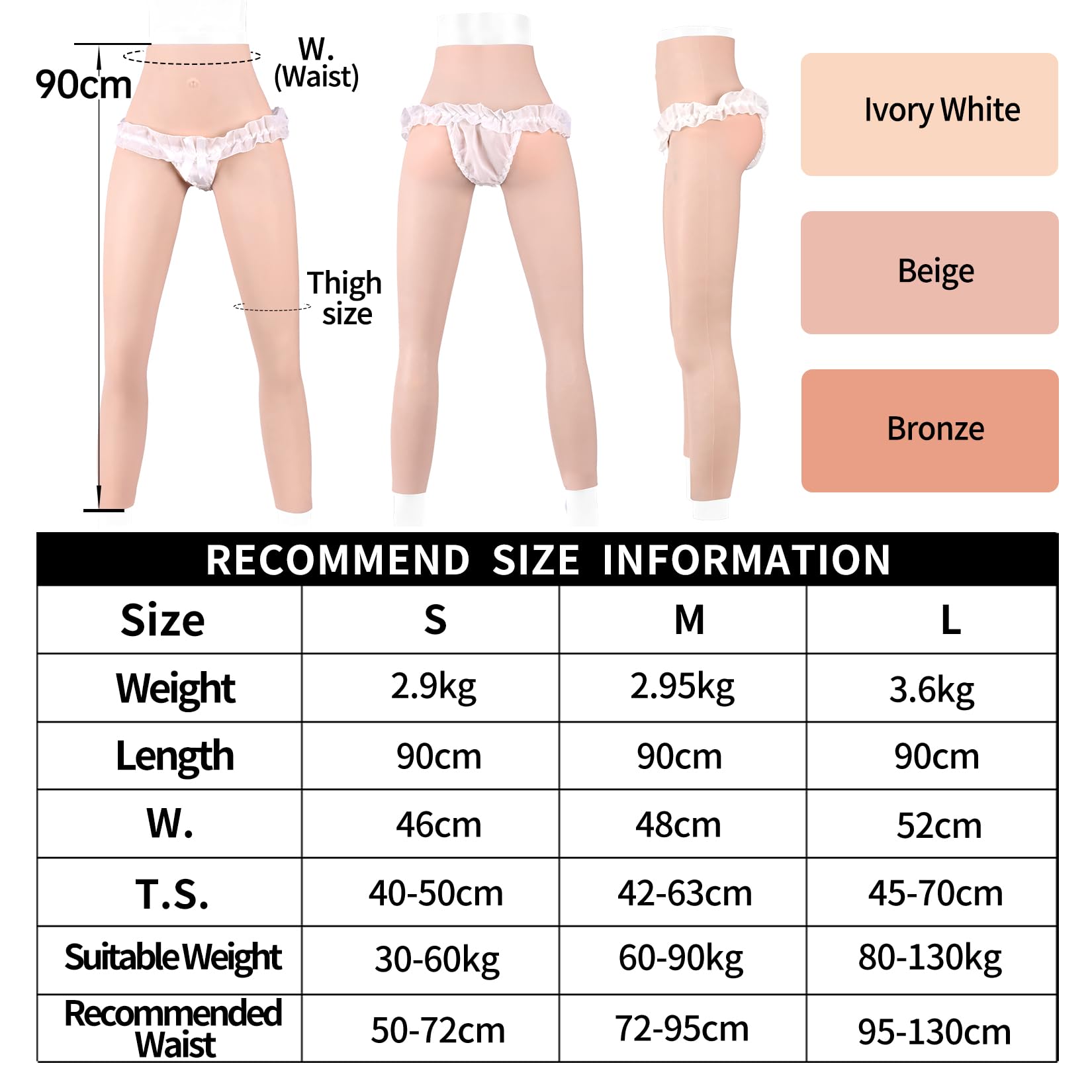 Culotte Silicone Réaliste avec Tuyau Travesti Faux Vagin Hanches Crossdresser Pantalon 7/8 Transgender Fausse Chatte Fesse Féminisé pour Hommes