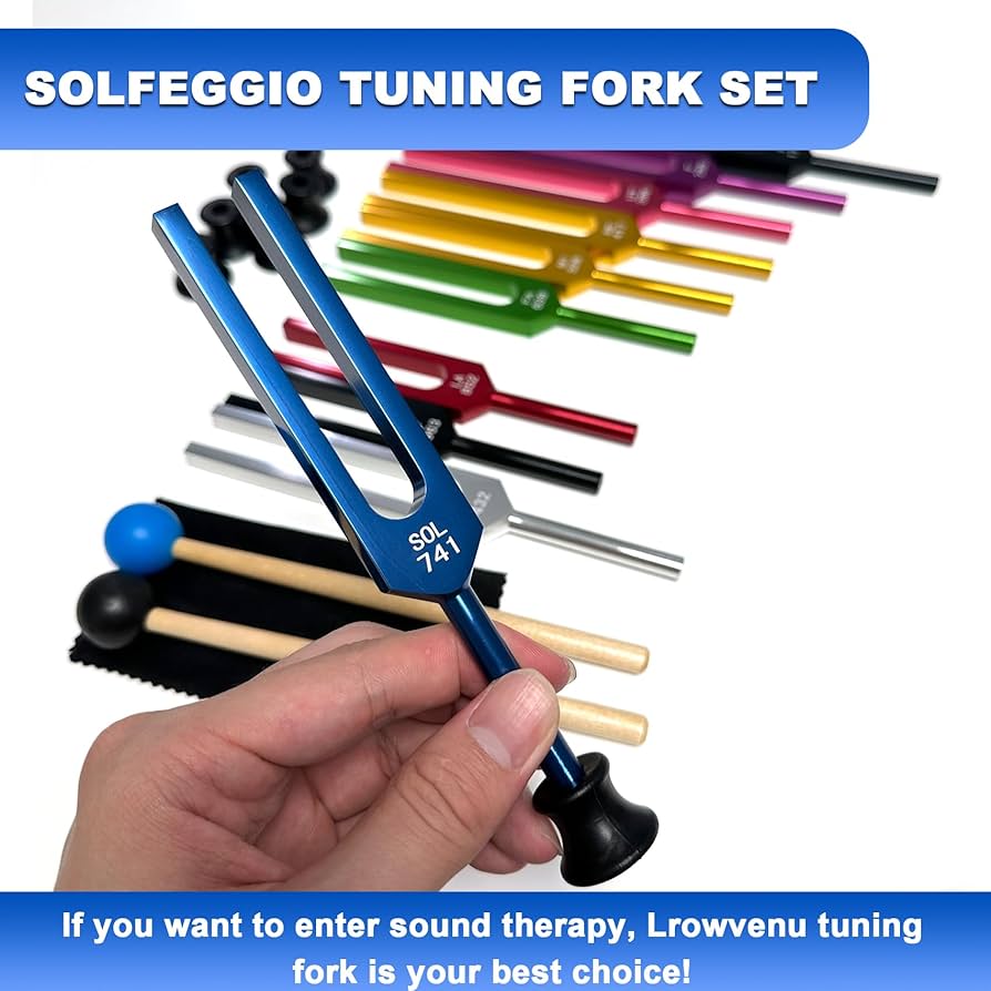 Amazon | Solfeggio チューニングフォークセット、10個 無加重