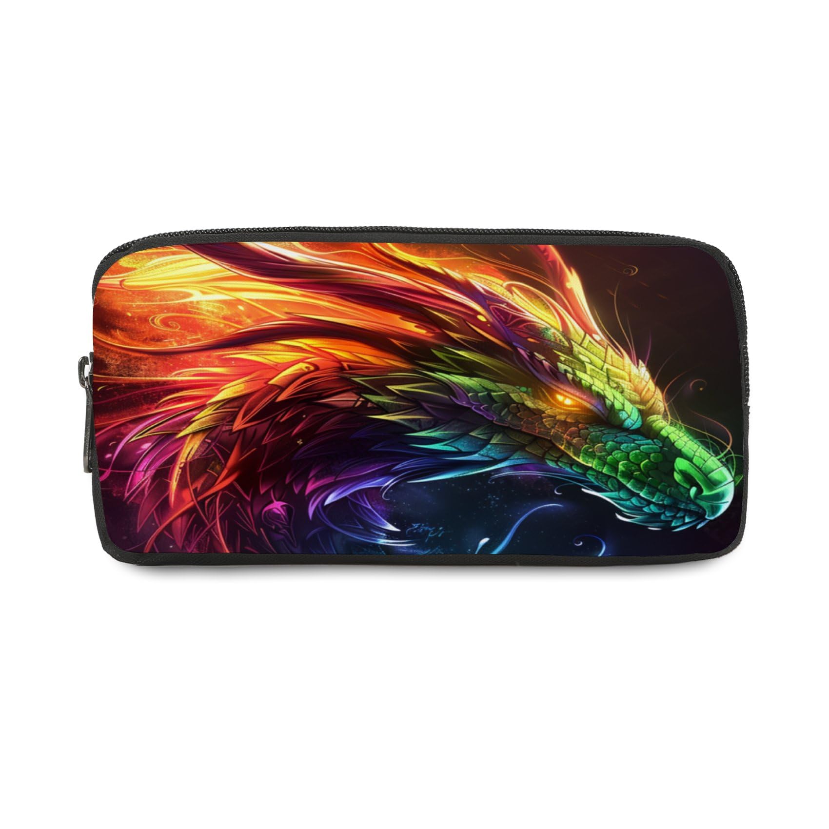 Rainbow Coloured Dinosaur Pencil Case with Zip up Back to School Pencil Cases for Boy Girls Pen Case for Secondary School Supplies Secondary High College Sixth Form Stationery Gifts — image 1