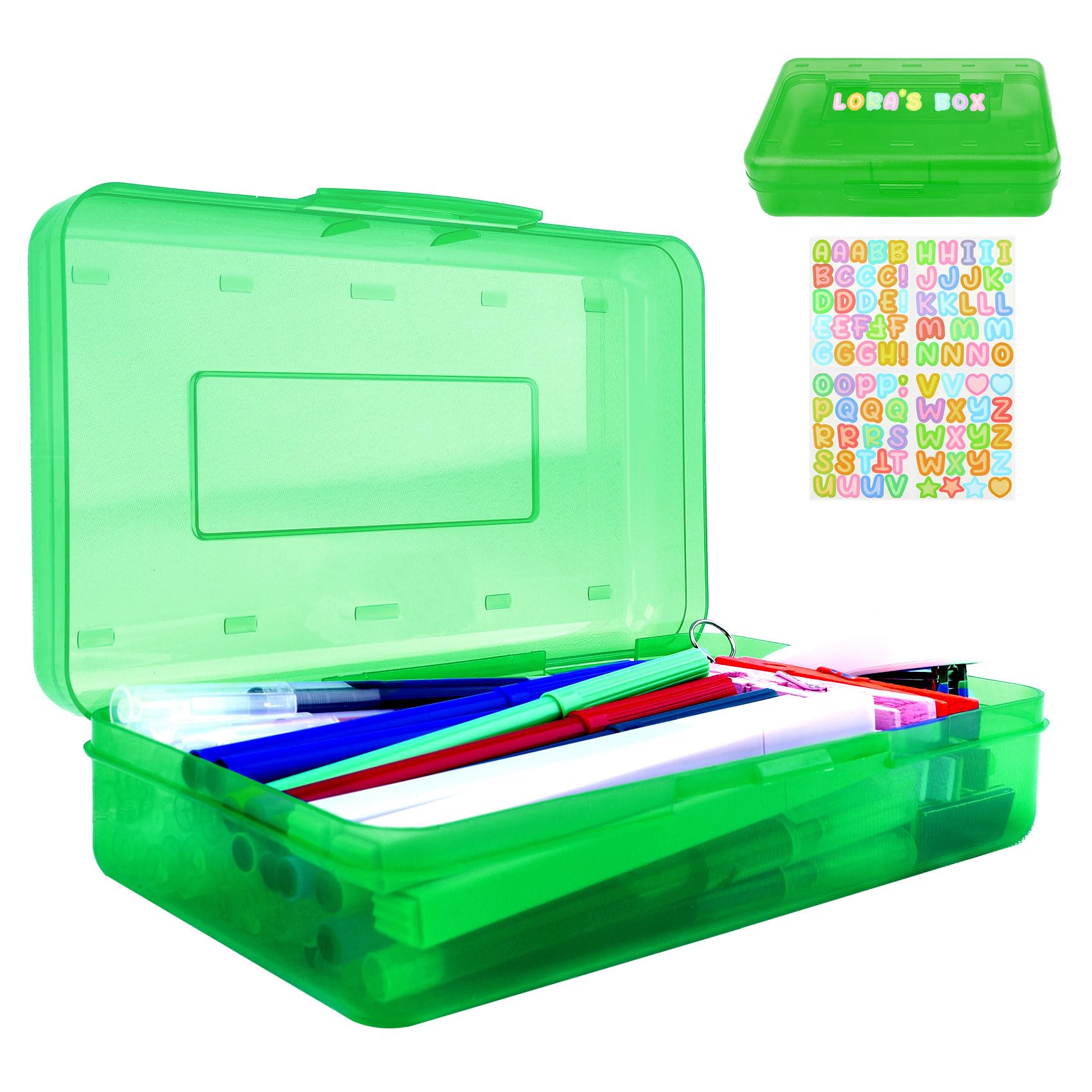 Amazon.com: Green Pencil Case, Pencil Box, Large Pencil Case, Crayon ...