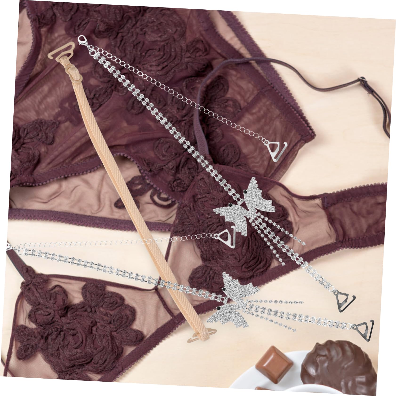 FRCOLOR Copri-Reggiseno Spalline Elastiche Di Ricambio Farfalla Reggiseno Da Donna Regolabile Intimo Da Donna Regolabile Intimo Da Ragazza Adolescente Cinturino Per Intimo In