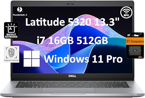 Dell Latitude 7330 7000 - Laptop de negocios (13.3 pulgadas FHD, Intel 10-Core i7-1265U vPro, 16 GB de RAM, 1 TB SSD) ultraligera, teclado